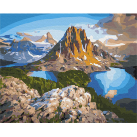 Картина за номерами Brushme XL Озера біля скель 48х60 см Різнокольоровий BS21610L