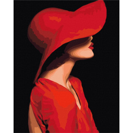 Картина за номерами BrushMe "Незнайомка в червоному" 40х50см BS23572