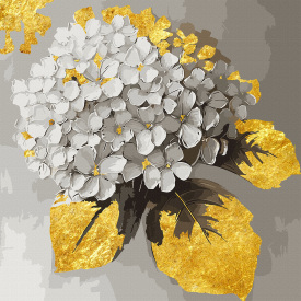 Картина за номерами Santi Золота гортензія 40х40 см Різнокольоровий (955138)