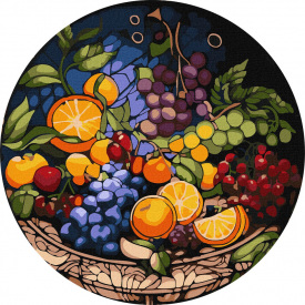 Картина за номерами Апетитна композиція Идейка KHO-R1014 діаметр 39 см