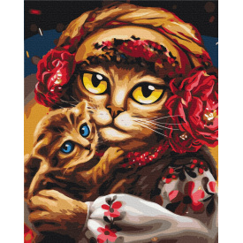 Картина за номерами BrushMe серії Патріот "Сім'я котиків" ©Маріанна Пащук 40х50см BS53117