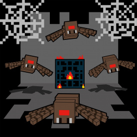 Картина за номерами Santi Майнкрафт Печера з павуками 25х25 см Різнокольоровий (955473)