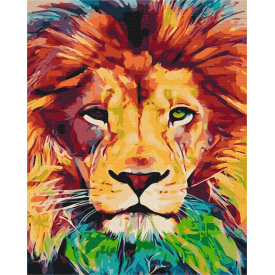 Картина за номерами BrushMe "Райдужний Лео" 40х50см BS52227