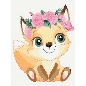 Дитяча картина за номерами BrushMe "Білочка у віночку" 30х40см KBS7105