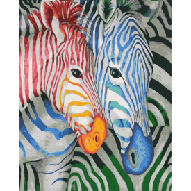 Картина за номерами Brushme XL Смугасті зебри 48х60 см Різнокольоровий BS23031L
