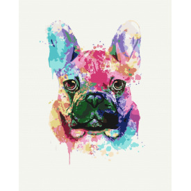 Картина за номерами BrushMe "Фарбовий бульдог" 40х50см BS51398