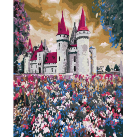 Картина за номерами Brushme Замок у польових квітах 40х50 см Різнокольоровий BS3289