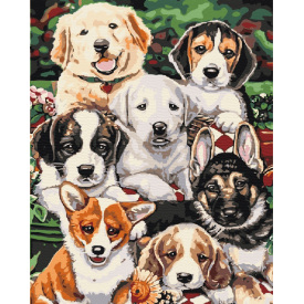 Картина за номерами BrushMe "Цуценята" 40х50см BS5544
