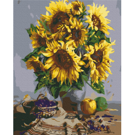 Картина за номерами Brushme Натюрморт з букетом соняшників 40х50 см Різнокольоровий BS51955