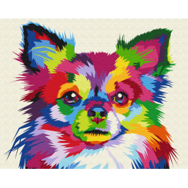 Картина за номерами BrushMe "Різнокольоровий собака" 40х50см BS51761