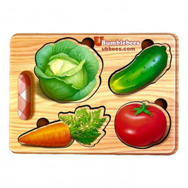 Дерев'яний пазл-вкладиш "Овочі" Ubumblebees ПСФ122 PSF122 фон із підказкою