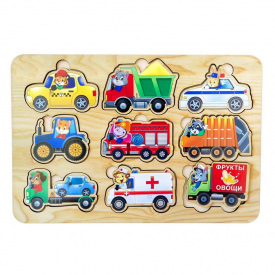 Дерев'яний пазл-вкладиш "Транспорт" Ubumblebees ПСД130 PSD130 9 елементів