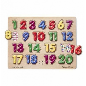 Звуковий пазл для малюків Melissa&Doug " Іспанські цифри" дерев'яні елементи