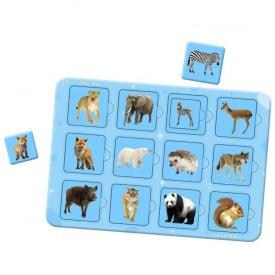 Дерев'яний пазл-сортер "Мама та малюк" Ubumblebees ПСФ087 PSF087 дикі тварини