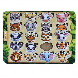 Дерев'яний пазл-сортер "Мордочки" Ubumblebees ПСФ084 PSF084 мордочки тварин