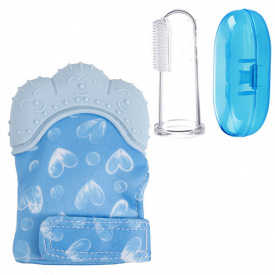 Комплект прорізувачів 2Life гризун та щітка на палець у кейсі Блакитний (v-11850)