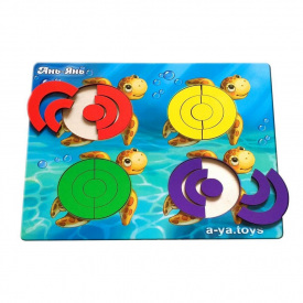 Дерев'яний пазл-сортер "Черепашки - кольори" Ubumblebees ПСД138 PSD138 із завданнями