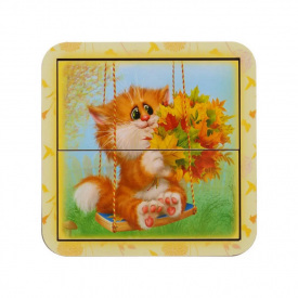 Дерев'яний пазл-вкладиш "Котик - 2" Ubumblebees ПСД113 PSD113 розрізний