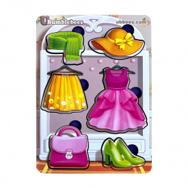 Дерев'яний пазл-вкладиш "Одяг-2" Ubumblebees ПСФ119 PSF119 фон із підказкою