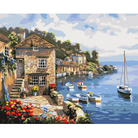 Картина за номерами Brushme XL Човни у морі 48х60 см Різнокольоровий BS296L