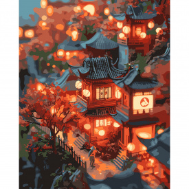 Картина за номерами Santi Вогні Токіо 40х50 см Різнокольоровий (955082)