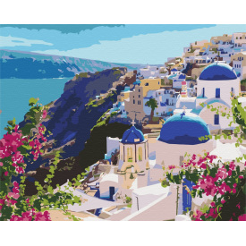 Картина за номерами BrushMe "Пейзаж Санторіні" 40х50см BS51589