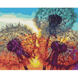Картина за номерами Brushme XL Кульбаби на заході сонця 48х60 см Різнокольоровий BS35646L