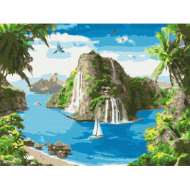 Картина за номерами Brushme Тропічна гавань 30х40 см Різнокольоровий RBS34675