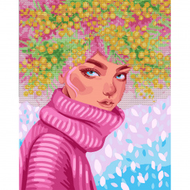 Картина за номерами з алмазною мозаїкою Santi Дівчина-мімоза 40*50 см (954903)
