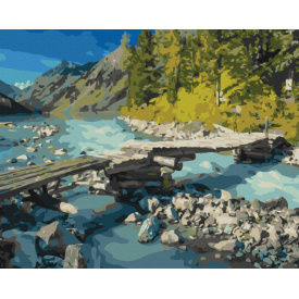 Картина за номерами Brushme XL Гірський місток 48х60 см Різнокольоровий BS36518L