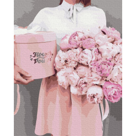 Картина за номерами BrushMe "Півонії в подарунок" 40х50см BS37543