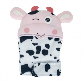 Прорізувач-рукавичка "Корівка" Mega Zayka MGZ-0405 (Pink) на липучці