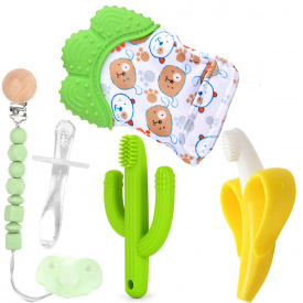 Набор силиконовых прорезывателей 2Life 5 предметов Зеленый (vol-10686)