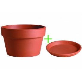 Горщик з піддоном DEROMA меццо-сопрано h14*d21*v1,7 теракот (000006643)