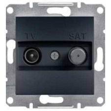 Розетка TV-SAT индивид.1dB без рамки антрацит Asfora, EPH3400471