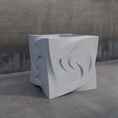 Вазон бетонний Мира 50x50x50 см, уличный садовый Гранит Акимовка