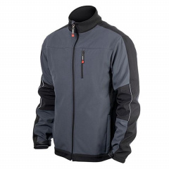 Куртка SOFTSHELL INTERTOOL SP-3135 темно серо-черная, трехслойная, ткань - стрейч 300 GSM 100D, размер XXL Запорожье