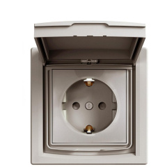 Розетка Schneider Electric Asfora EPH3100369 с заземлением и с шторками (бронза) Самбір