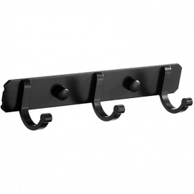 Вішалка настінна універсальна Boer з 3 гачками 18,5 см Black (H051344)