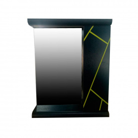 Дзеркало з полицями Mikola-M Plastic 2.1 Антрацит grey yellow правий 70 см