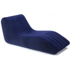 Надувное кресло диван для отдыха OPT-TOP Shaped S-образное со спинкой насос в комплекте 160х90х60 см Синий (2104618503)