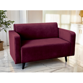 Диван офісний Tobi Sho Тайм з підлокітниками 1260х680х770 мм, велюр Крокус Бордовий/63