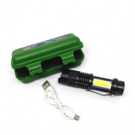 Фонарь мини ручной аккумуляторный карманный Police BL-525 XPE+COB microUSB с zoom Зарядной кабель (5389)