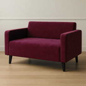 Диван офисный Tobi Sho Тайм с подлокотниками 1460х680х770 мм, велюр Крокус Бордовый/63