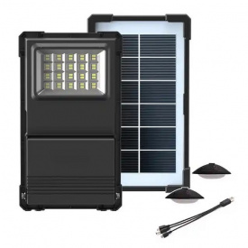 Портативная система освещения GDTimes GD-07a 2 LED лампы + солнечная панель с прожектором 3000 mAh