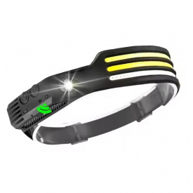 Налобный фонарь COBA аккумуляторный с датчиком движения 30х4 см 1200 mAh Черный (SH0000324)