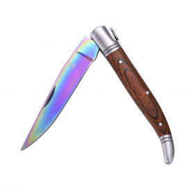 Складной нож 21,5 см Laguiole, титан, коричневое дерево пакка, в подарочной коробке (40268780)