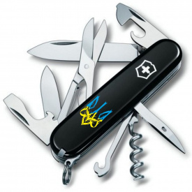 Складной нож Victorinox Climber Ukraine Трезубец готический сине-желтый (1.3703.3_T0636u)
