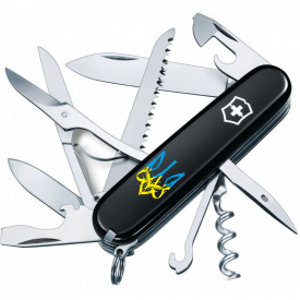 Складной нож Victorinox Huntsman Ukraine Трезубец готический сине-желтый (1.3713.3_T0636u)