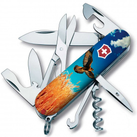 Складной нож Victorinox Climber Ukraine 91 мм 15 функций Свободный Сокол (1.3703.7_T3230pw)